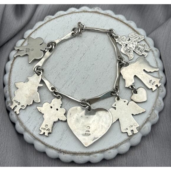 Rare Vintage Jeep Collins Solid Sterling Silver 7 Charms Bracelet 7 In / 42.11 G - Picture 6 of 9